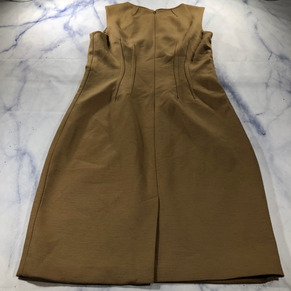 Elie Tahari Tan Camel Fitted Wool Blend Dress - Picture 4 of 8